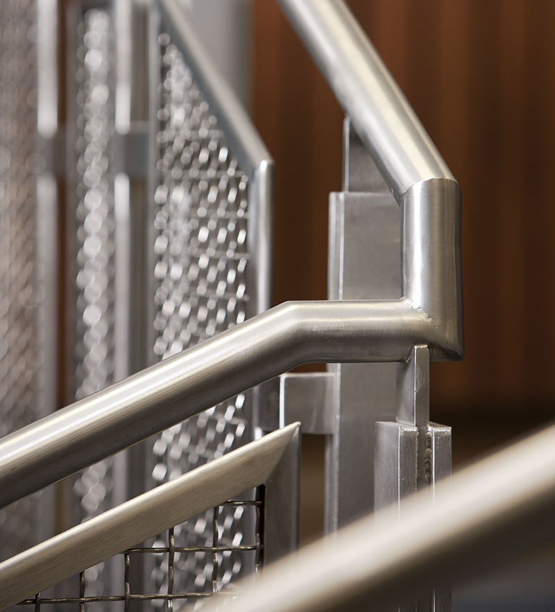 Image of a stainless steel stair railing